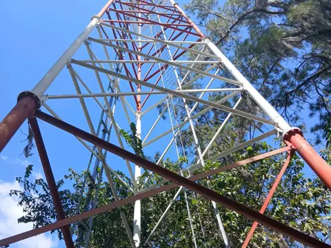 Tower base seen from the ground