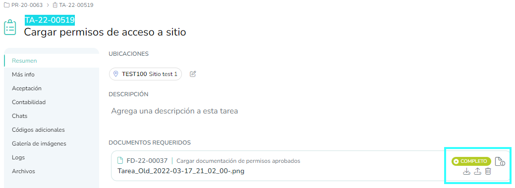 Archivos en tareas