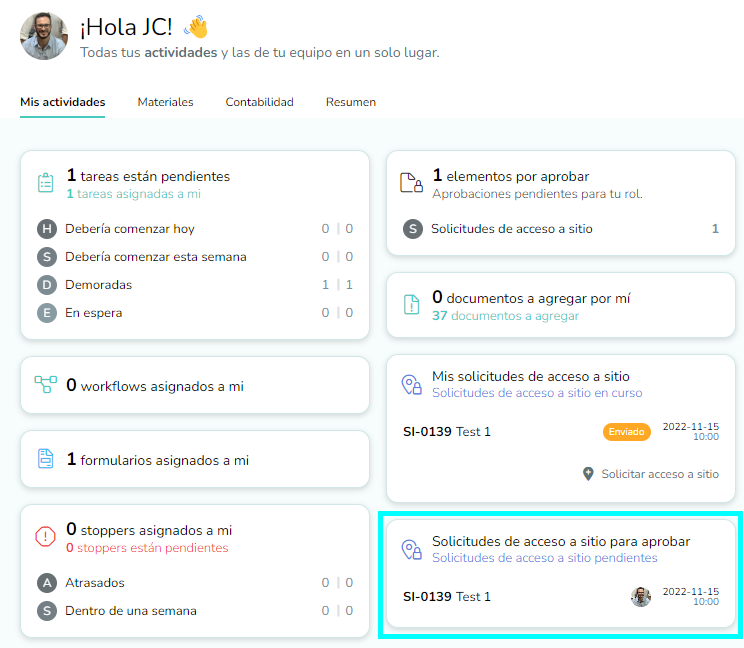Aprobación de acceso a sitio