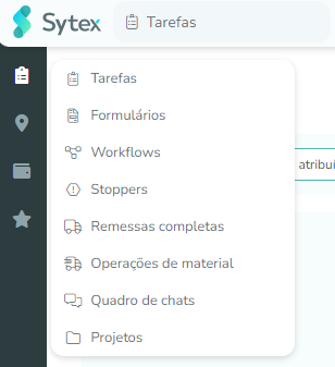 Você Também pode entrar no menu lateral sempre localizado à esquerda.
