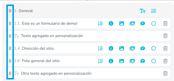 Modificar orden de las preguntas